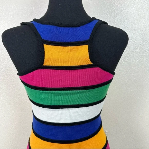 Y2K Wet Seal Striped Bodycon Dress Multicolor Women's Size S - Picture 6 of 13